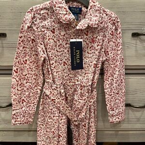 Ralph Lauren Red and White Floral Dress